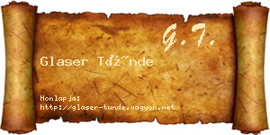 Glaser Tünde névjegykártya