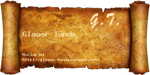Glaser Tünde névjegykártya